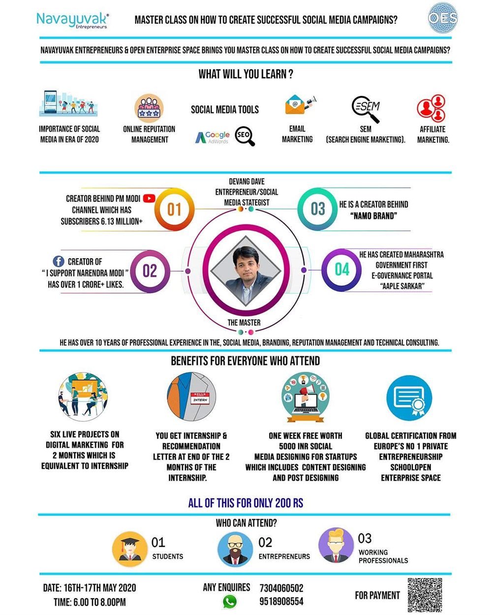 Masterclass poster: how to create successful social media campaigns